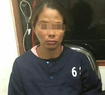 Tahanan Narkoba Neneng saat di Mapolsek Baamang. Dalam waktu dekat ia akan melahirkan. 