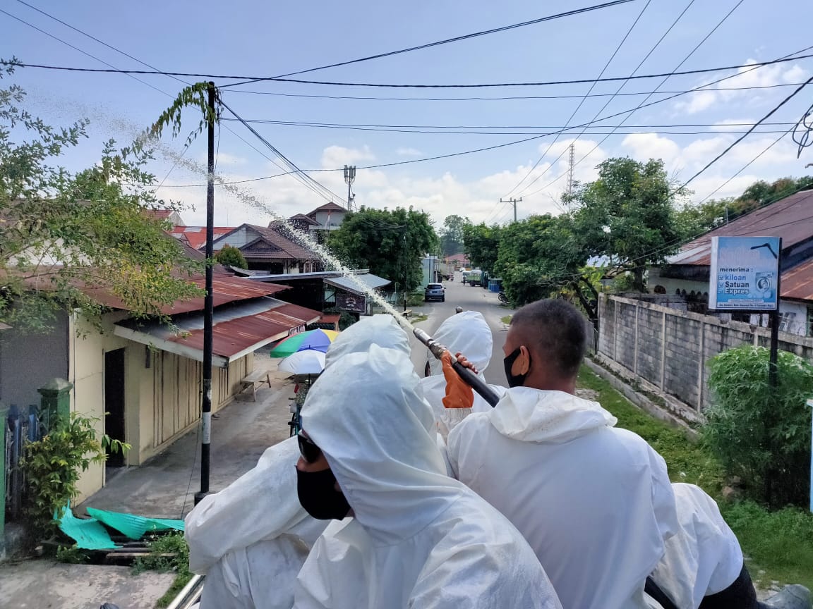 Ditsamapta Polda Kalteng Kembali Lakukan Penyemprotan Disinfektan