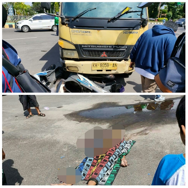 Disambar Truk, Pengendara Motor Wanita Tewas di tempat