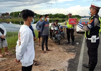 Satlantas Polresta Palangka Raya Ajak Masyarakat Patuhi Protokol Kesehatan