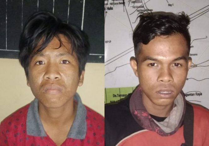 Dua pelaku saat diamankan di Mapolres Kapuas, Sabtu (20/1). 