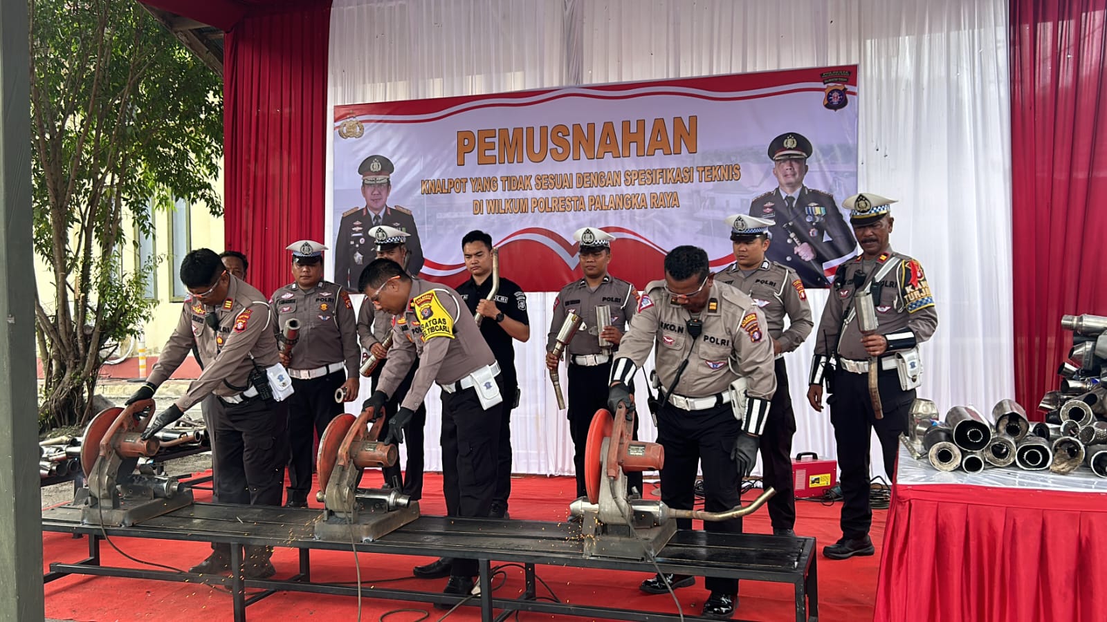 Polresta Palangka Raya Musnahkan 510 Knalpot Brong