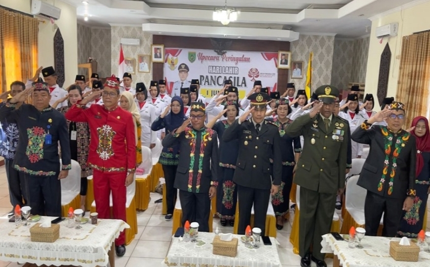 Jajaran Pemkab Barsel ikuti upacara virtual Harlah Pancasila