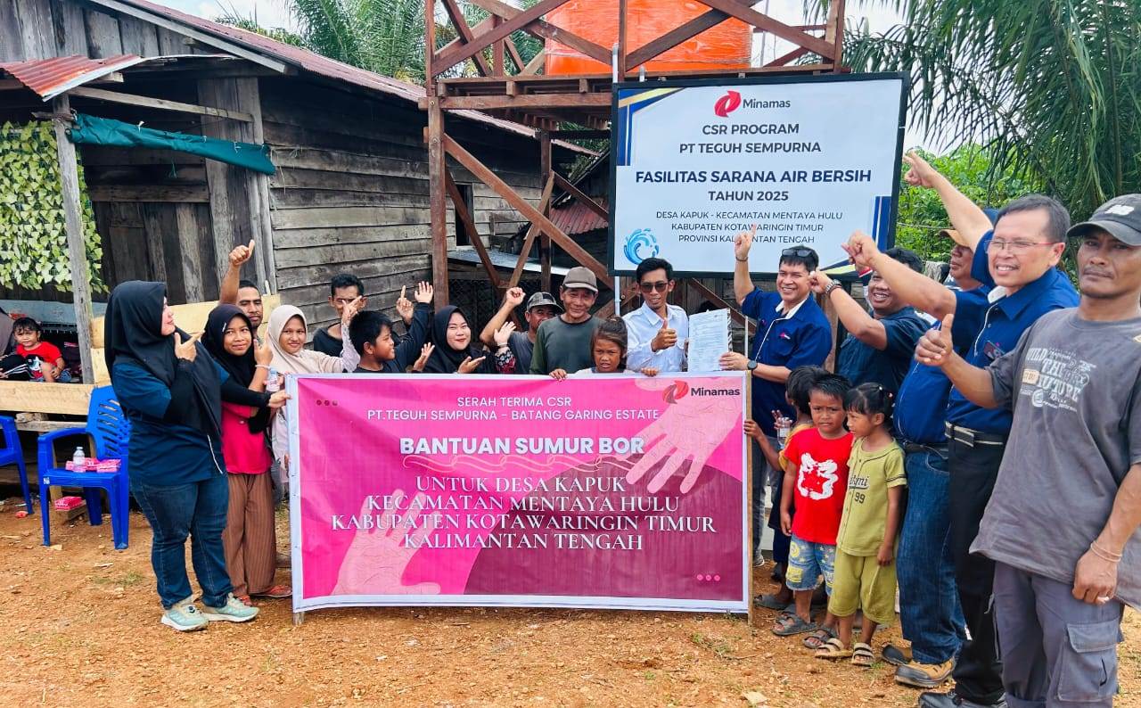 PT Teguh Sempurna Salurkan Bantuan Fasilitas Air Bersih Bagi Warga Mentaya Hulu