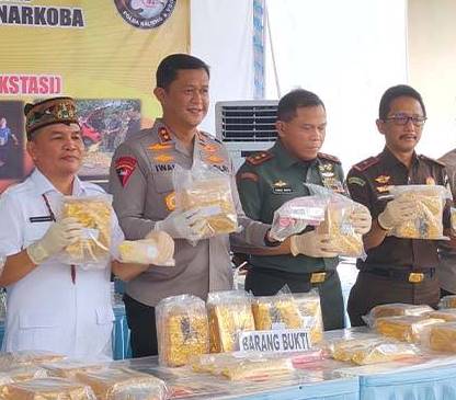 Polda Kalteng Gagalkan Peredaran 35,1 Kg Sabu, dan 15 Ribu Ekstasi