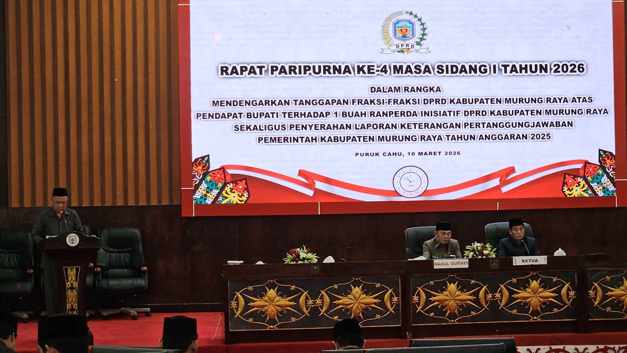 Enam Fraksi DPRD Murung Raya Sampaikan Tanggapan atas Raperda Pengelolaan Kelompok Tani