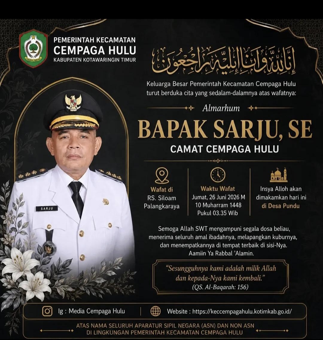 Pemkab Kotim Berduka, Camat Cempaga Hulu Sarju Tutup Usia