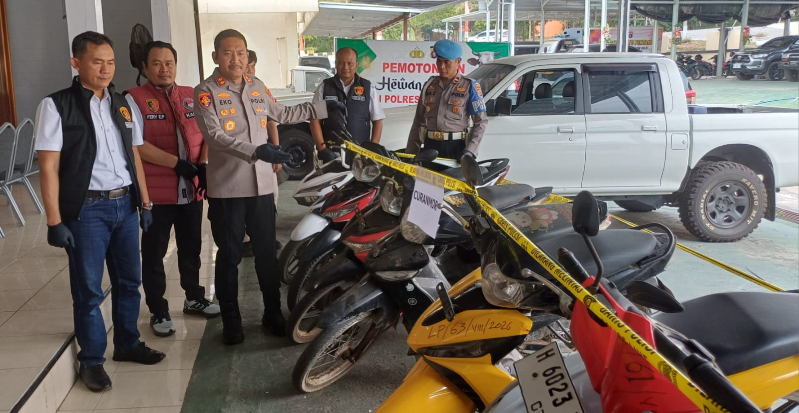 Dua Pelaku Curanmor serta Barang Bukti Motor Berbagai Merk Diamankan Polisi