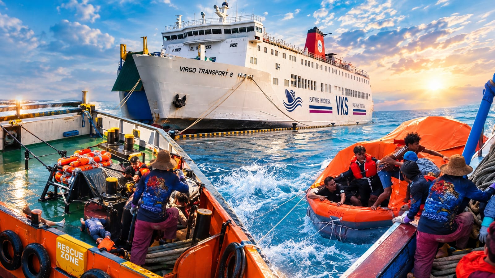 Kapal Virgo Membawa 243 Penumpang Tenggelam, 140 Orang Hilang