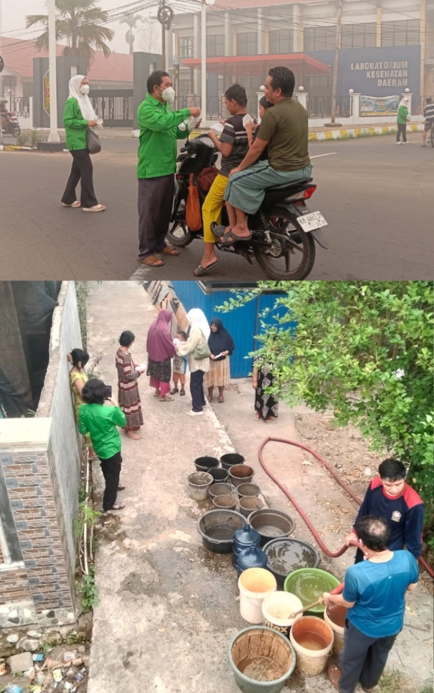 PKB Barsel Salurkan Ribuan Masker dan Air Bersih untuk Warga Terdampak Karhutla